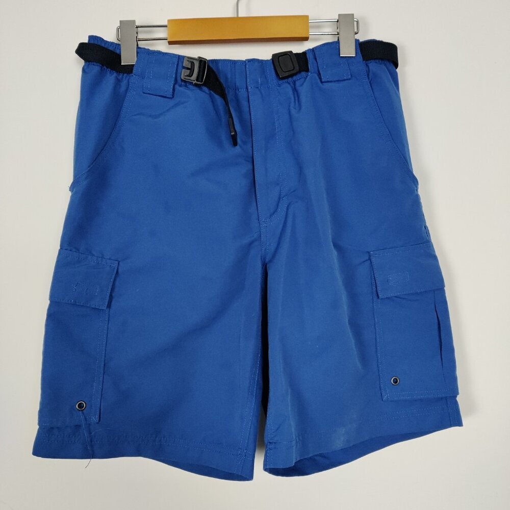 Land's End Men's Cargo Swim Shorts in Blue Size Medium Swim Trunks Beach Summer